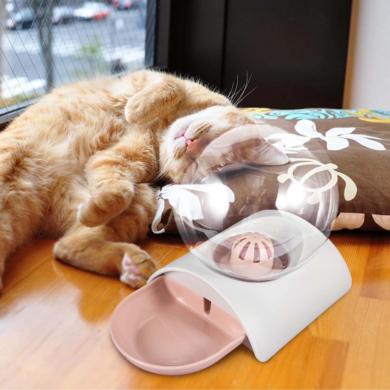 1pc Automatic Pet Water Dispenser Large Capacity Bubble Waterer for Dogs and Cats Material Easy to Clean for Home and Outdoor Use Pink