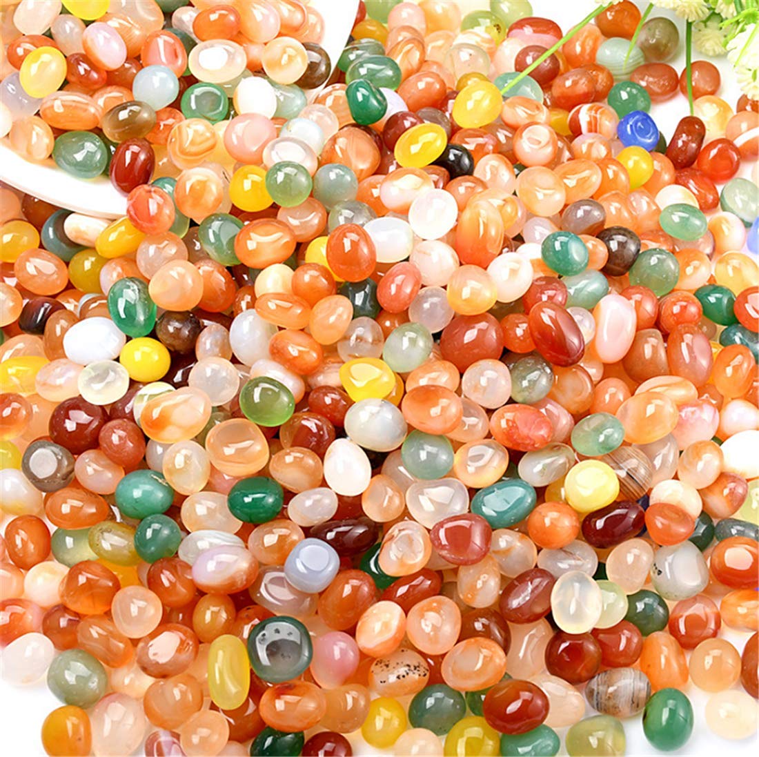 Molinter Kieselsteine 500g Grün - Dekosteine Für Aquarium, Garten Und Deko