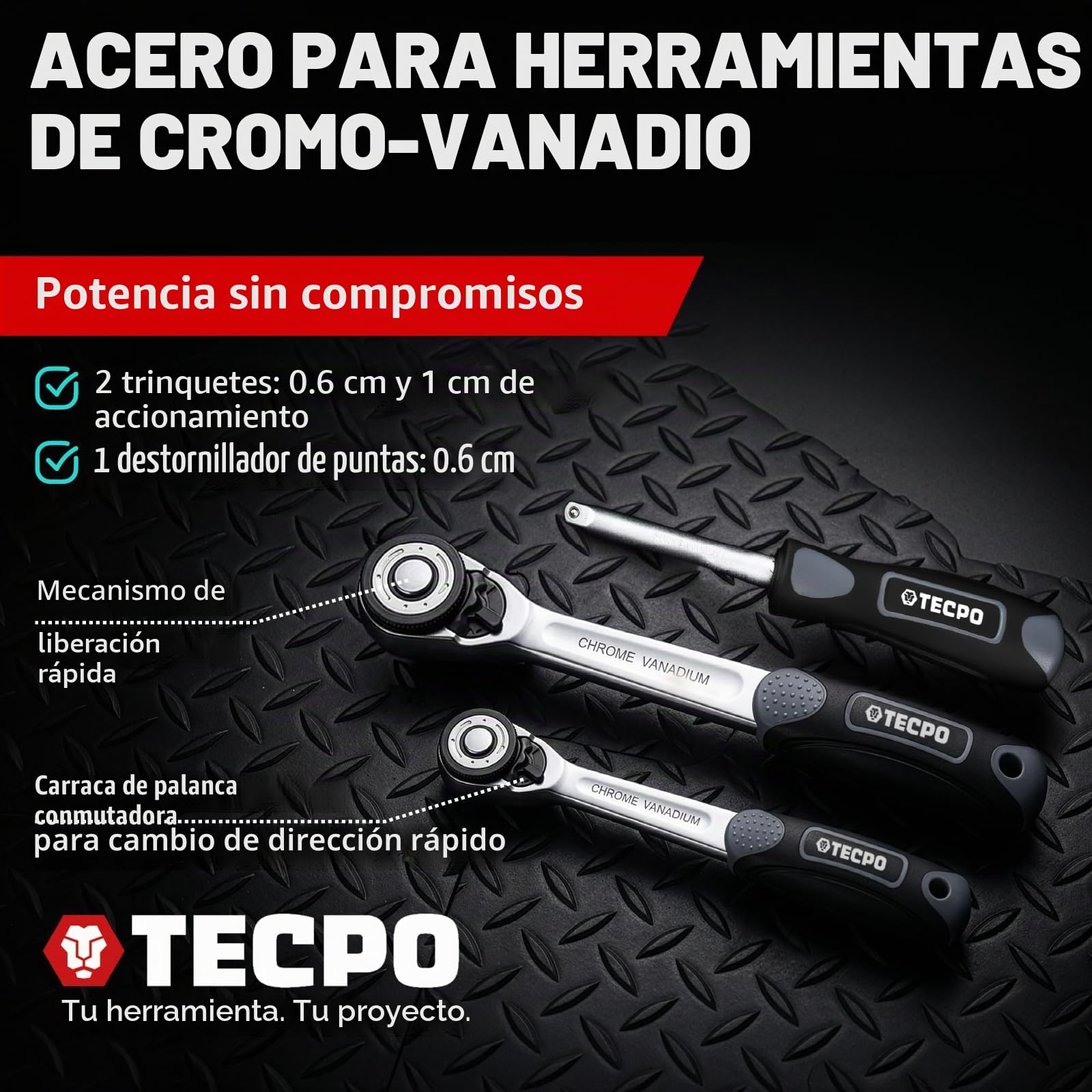 TECPO Juego de llaves de vaso Harley de pulgadas, tamaños de tuerca, caja de carraca, caja de carraca