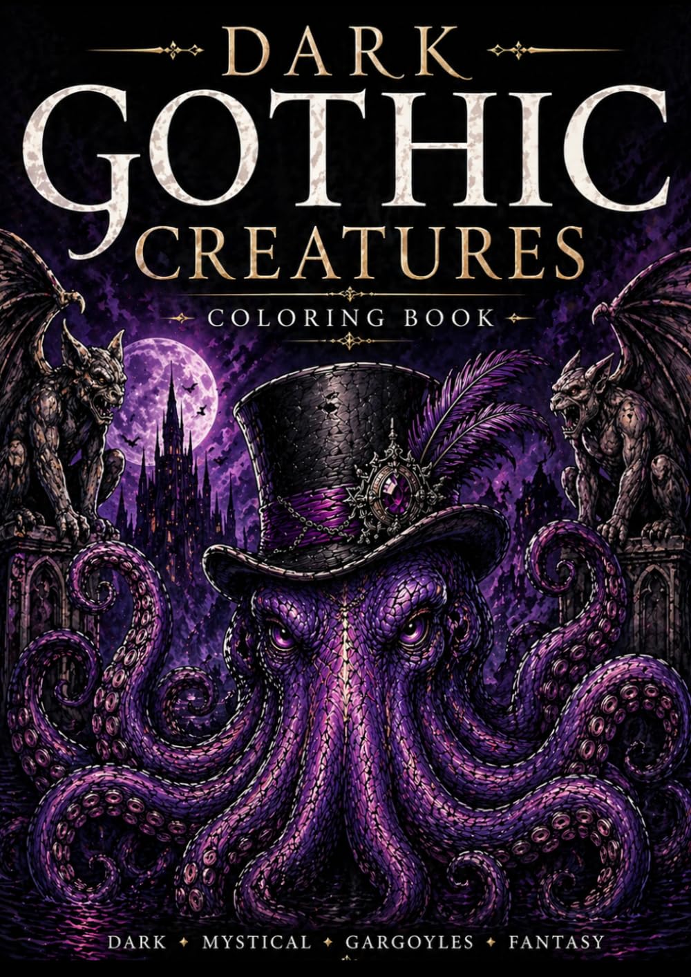 Dark Gothic Creatures Coloring Book: Dark - Mystical - Gargoyles - Fantasy