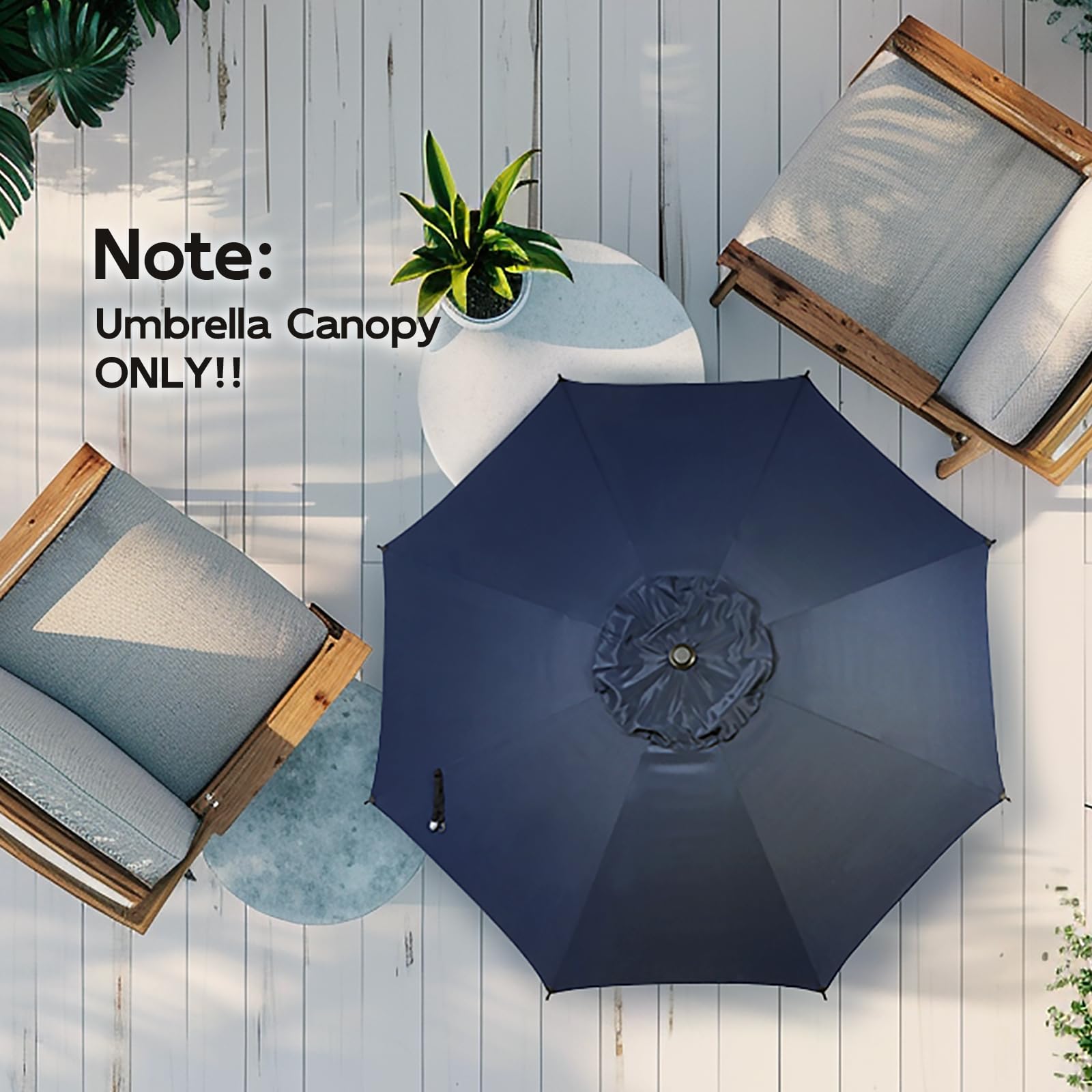 Abba Patio 9FT Lyon Outdoor Patio Umbrella Replacement Canopy, 8 Sturdy Ribs UV Protection Waterproof for Garden Deck Backyard Pool,Only Umbrella Replacement Canopy,Navy Blue : Patio, Lawn & Garden