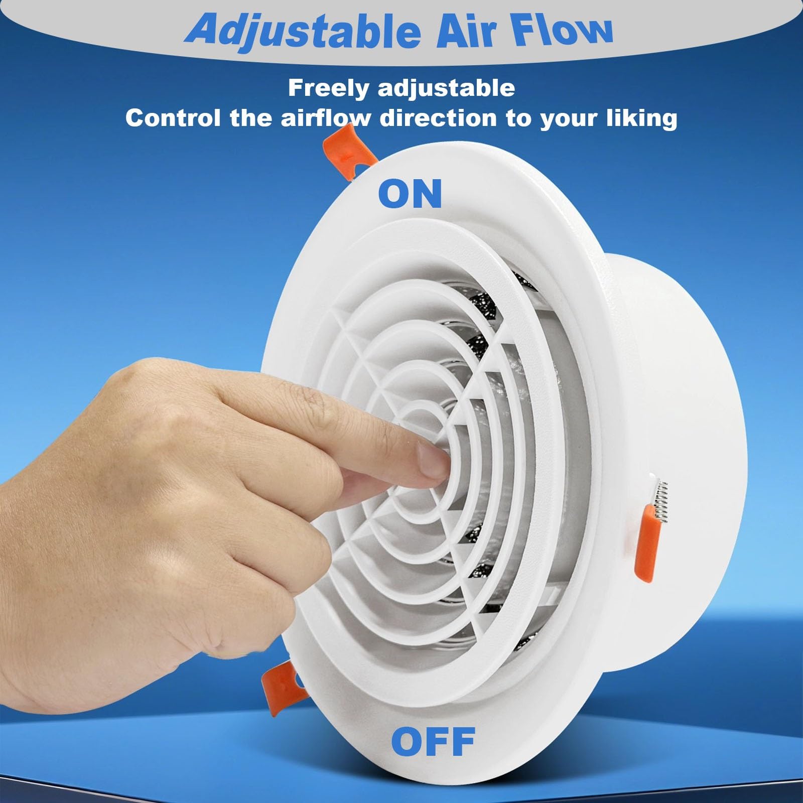 Modernas cubiertas de ventilación de techo de plástico, rejillas de ventilación redondas empotradas para oficinas, hoteles y restaurantes, rejillas de ventilación de escape con rejilla de 165 mm, tapa