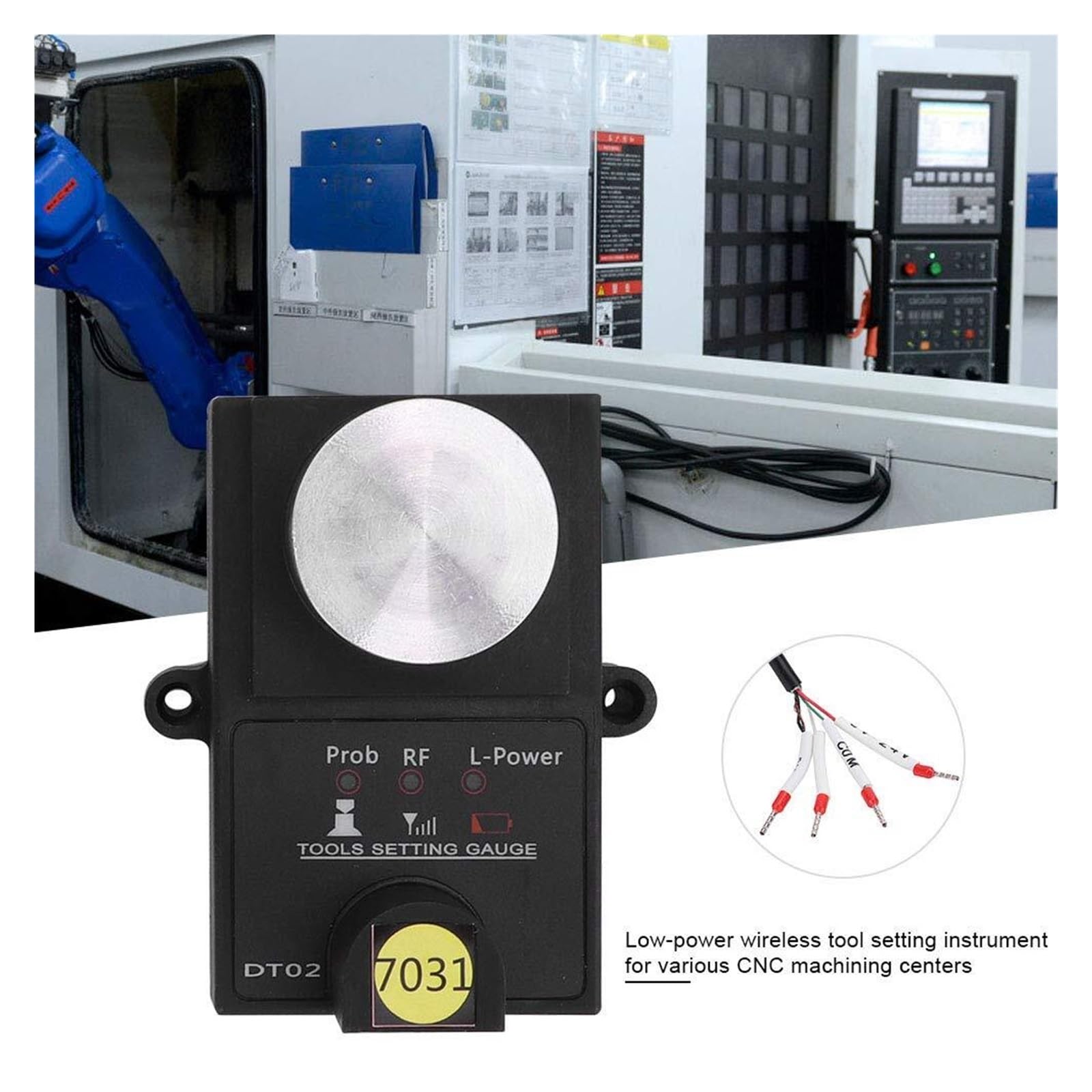 Calibre de ajuste de herramientas CNC DT02-3: Sonda de placa de calibración inalámbrica universal for fresadoras, enrutadores y máquinas de grabado CNC. Accesorio de ajuste automático de herramientas
