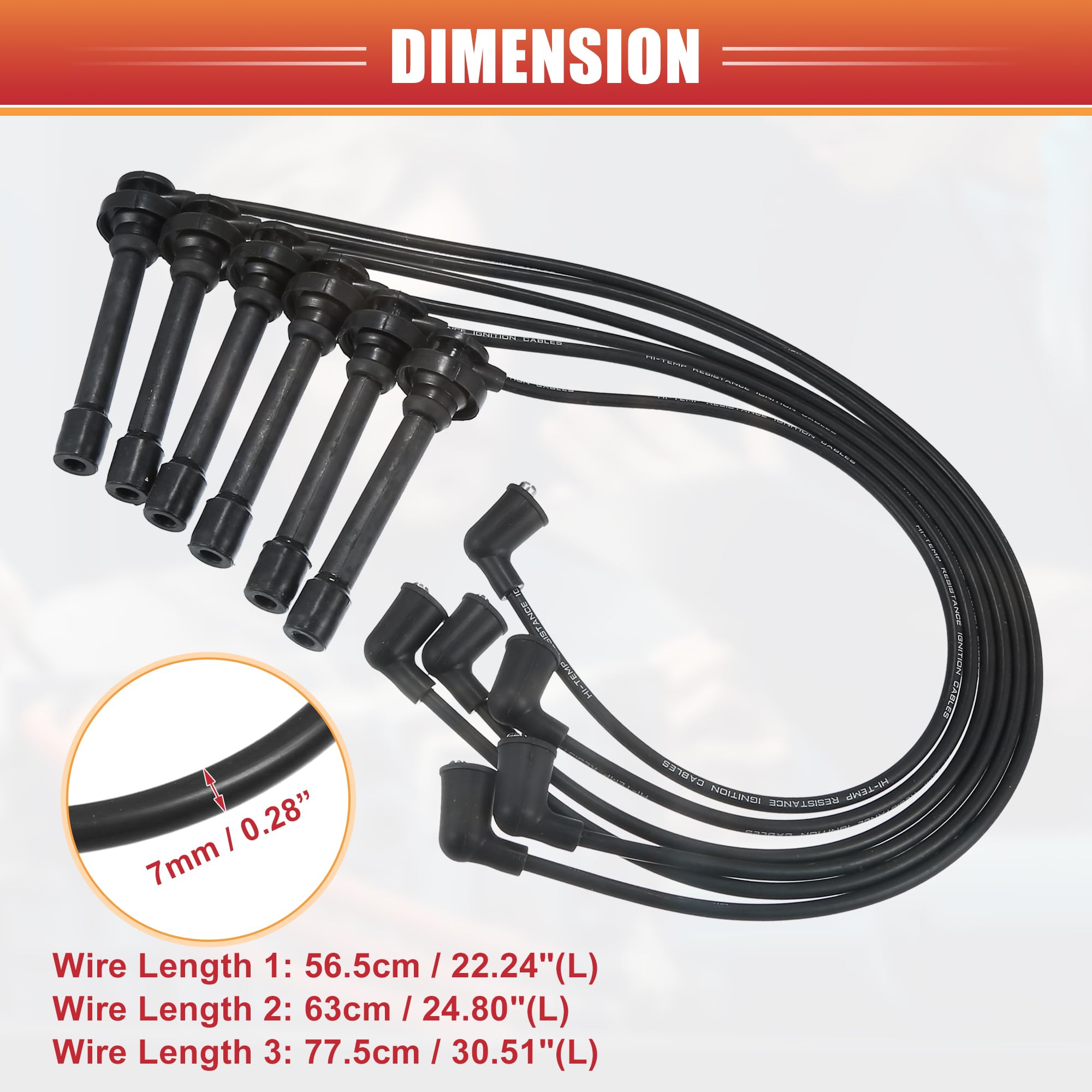 QUARKZMAN Cavi Bobina Candele di Accensione per Auto per Mitsubishi Montero Sport Montero 3.5L 3.0L 1997-2008 No.MD338249-6pz