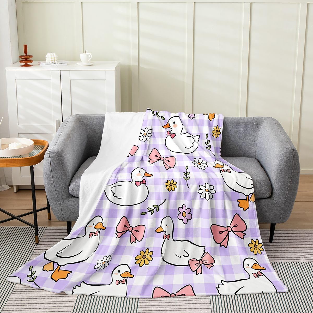 Loussiesd Kawaii - Coperta in pile con anatra, 228 x 228 cm