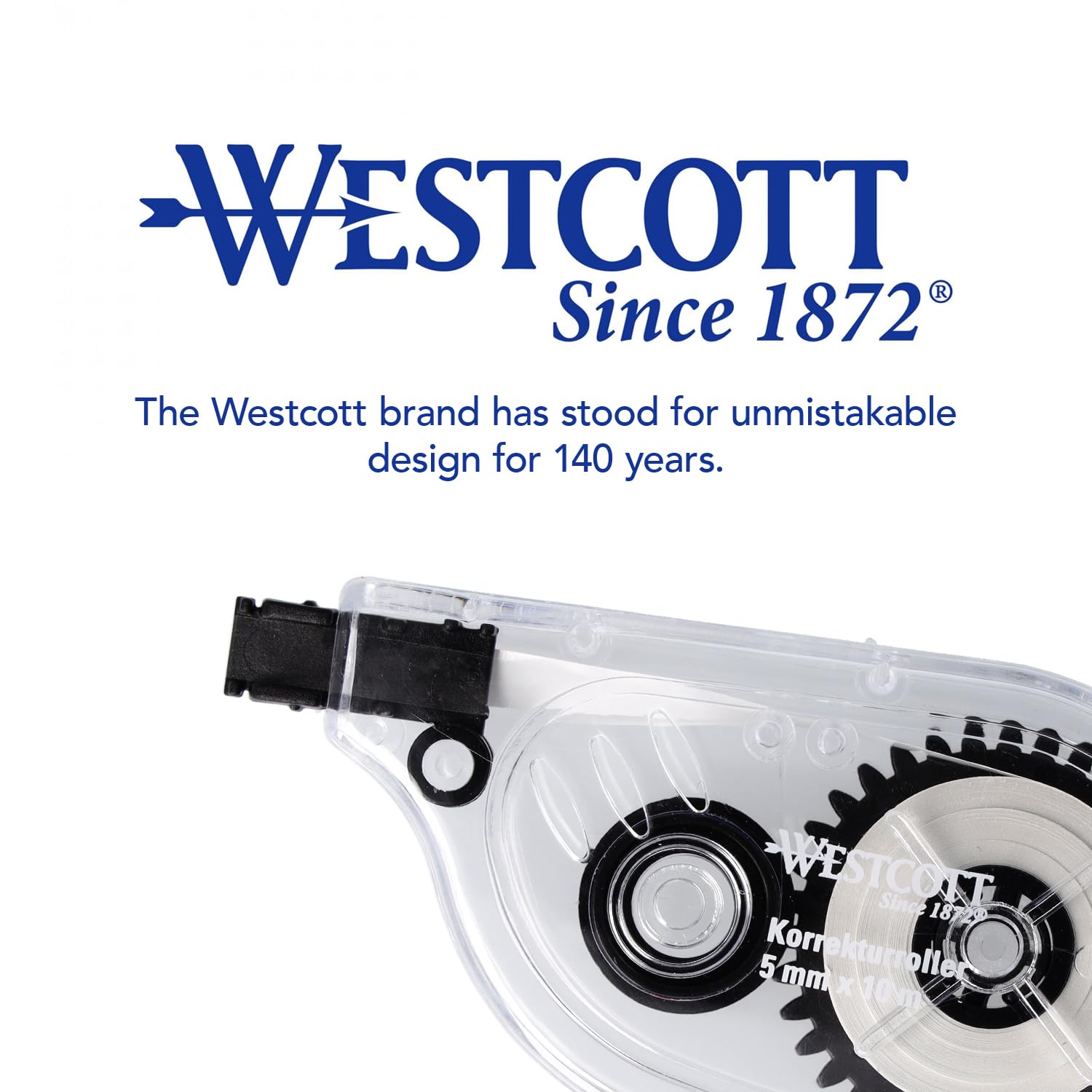 Westcott Rullo di correzione laterale 10 pezzi 10 m x 5 mm bianco
