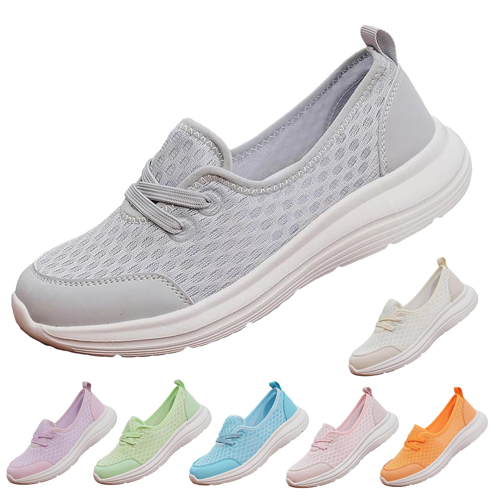 Women's Soft Sole Mesh Comfort Orthopedic Shoes, Comfortable Walking Shoes Women Arch Support, Breathable Low Top Casual Non-Slip Sneakers