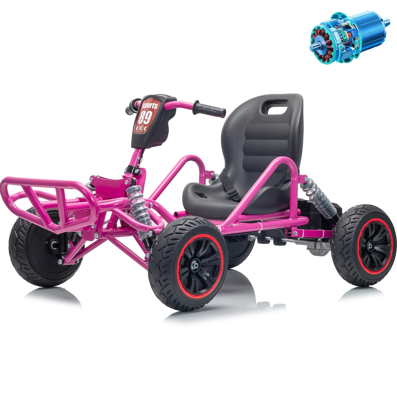POSTACK 24V Kids Go Kart, 24V Ride on Toy for Big Kids