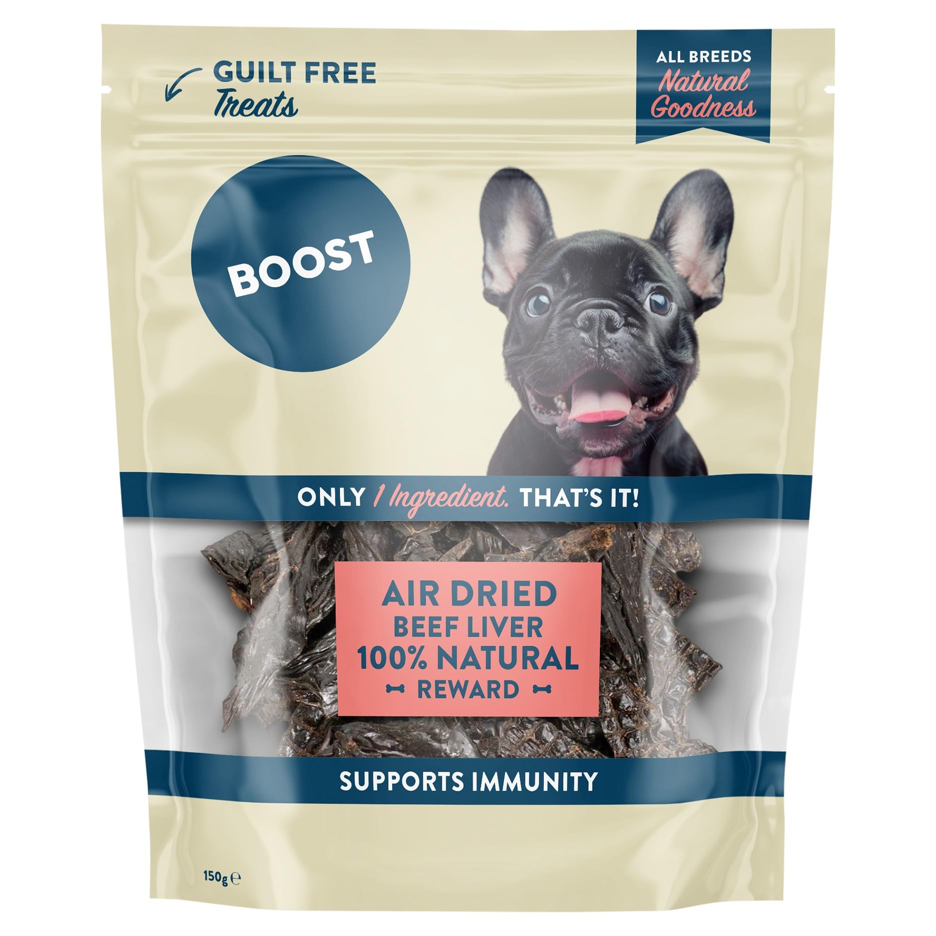 BOOST Air-Dried Grain-Free Treats for Dogs, 100% Natural Dog Chews, Nothing Artificial, Single Ingredient
