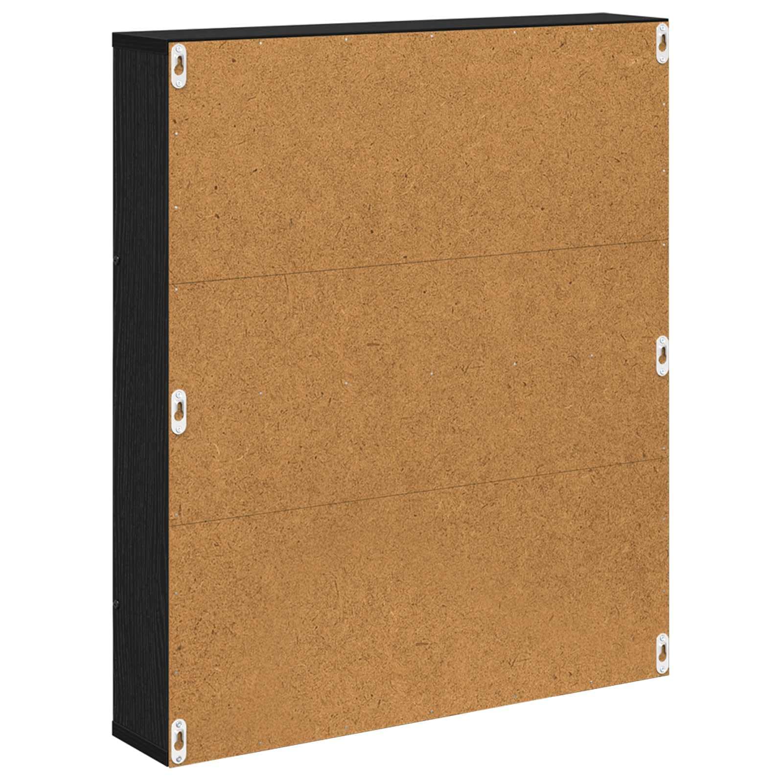Générique Czarny dębowy stojak na czasopisma ścienny 60 x 12 x 70 cm, regulowany regał na czasopisma, nowoczesny organizer do salonu lub biura, minimalistyczny design z drewna inżynierskiego