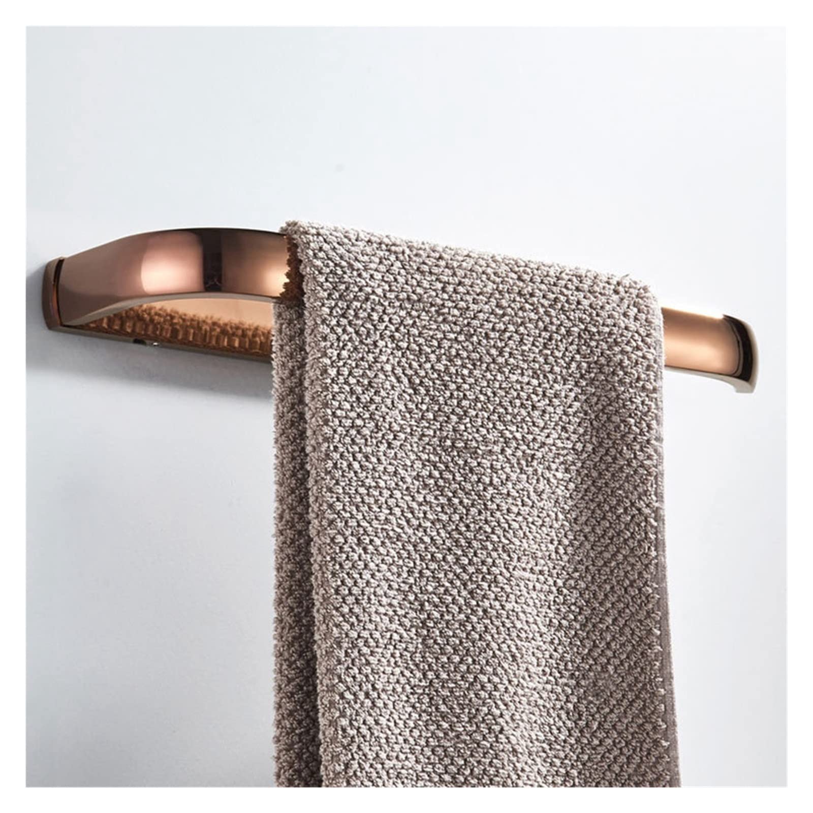 Toallero de latón Oro Rosa con Barra y Anillo 30 cm