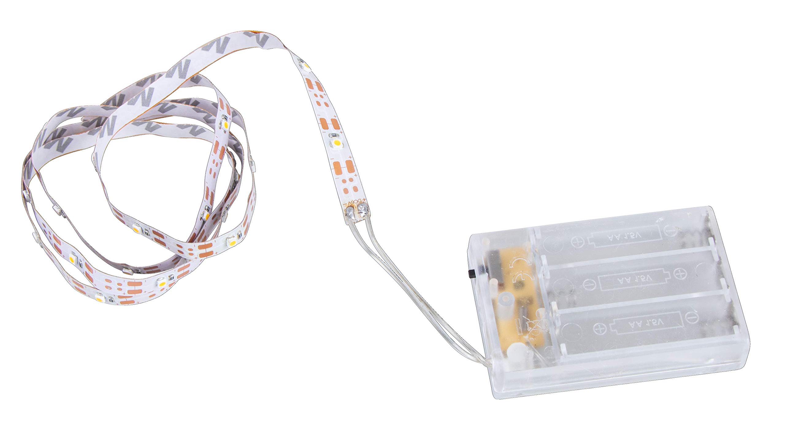 Rayher 69233159 LED Lichterstreifen, lichtgelb, 110 cm, 32 LED's 8mm, PVC-Box 1 Stück, Batteriebetrieb, natur, Normal