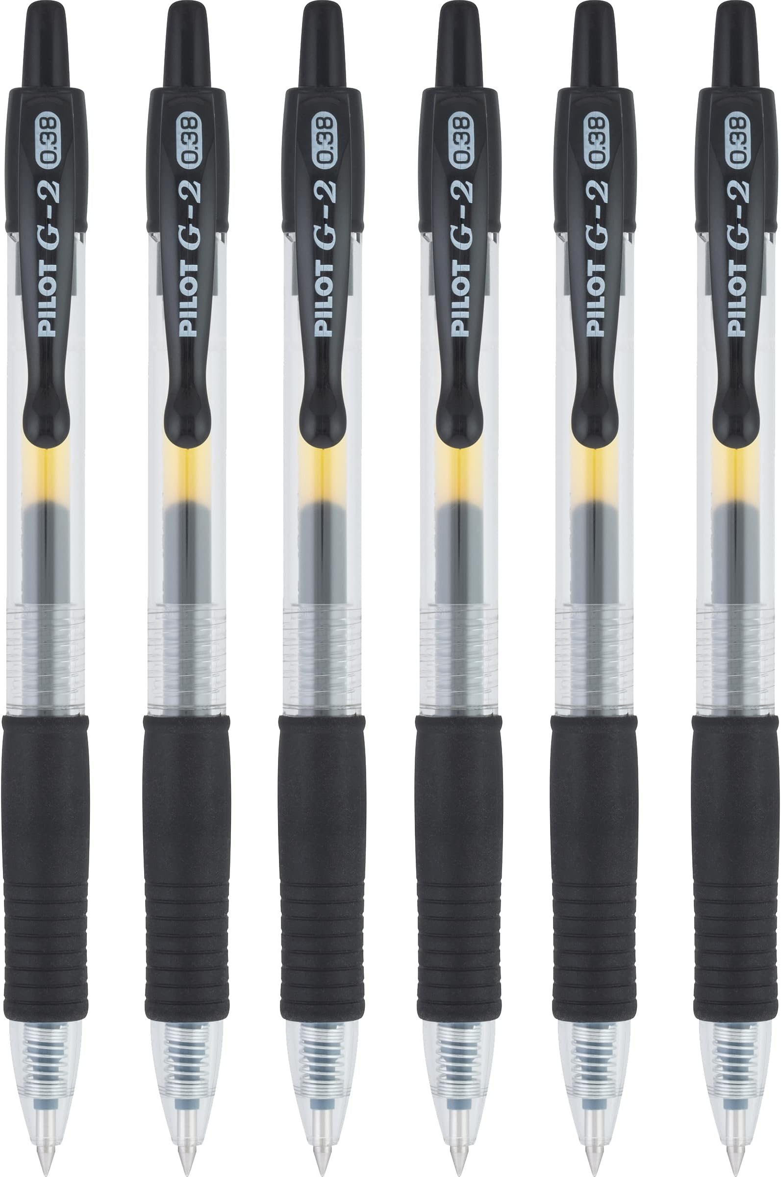 G2 Retractable Rollerball Gel Pens, Ultra Fine Point, 0.38mm, Black Ink, 6 Count