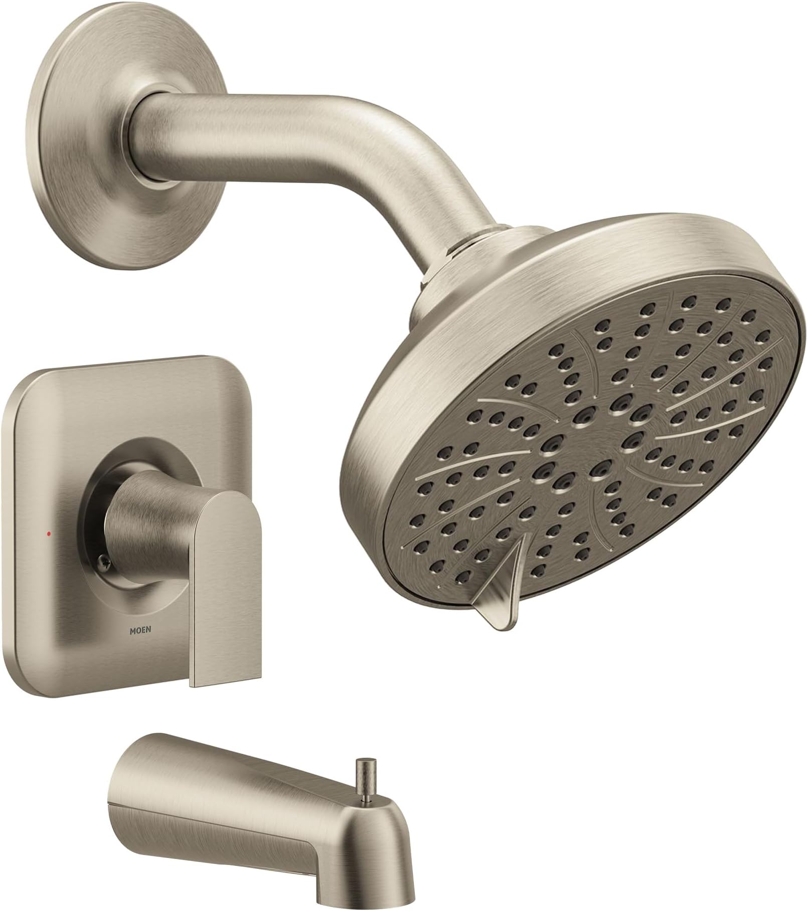 Genta LX Brushed Nickel Pressure Balancing Eco-Performance Modern Shower Trim Including Showerhead, Shower Handle, and Tub Spout (Posi-Temp Valve Required), T2473EPBN