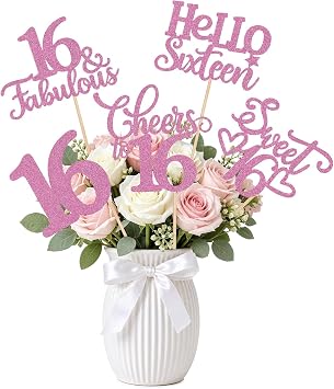 5Pcs Sweet 16th Bouquet Decorations