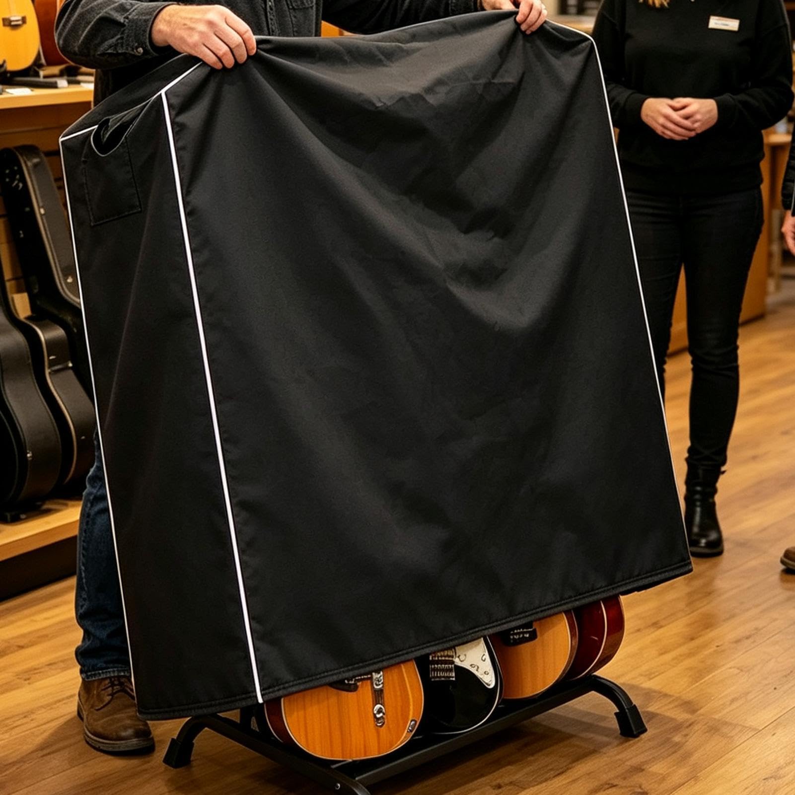 Copertura Portachitarra Multiplo 109x119x48 cm Protezione antigraffio e | Copertura Per Attrezzatura Musicale Scuola Laboratorio Lezioni di Musica Studio Palco Casa