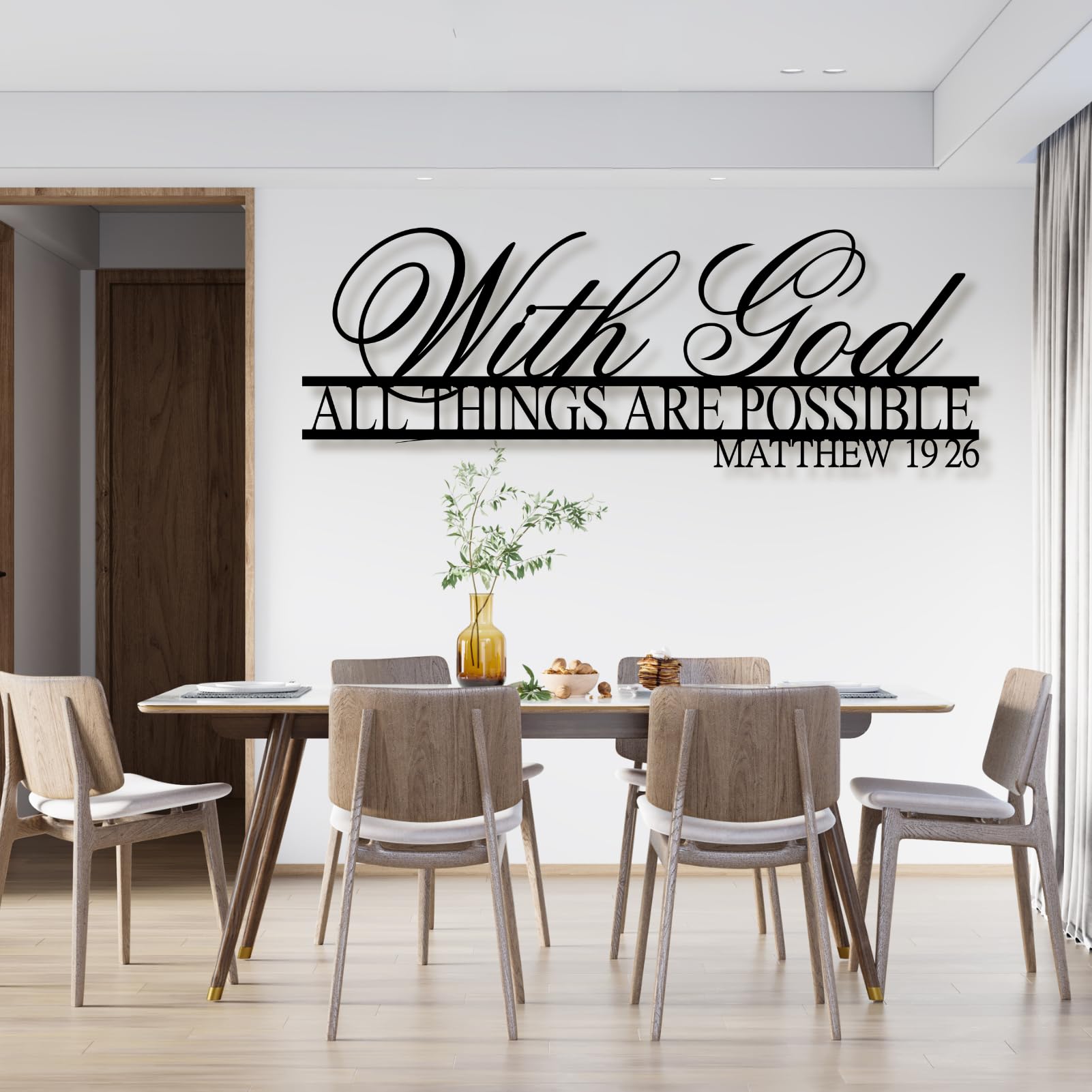 Amazon.com: With God All Things Are Possible Metal Wall Art,Matthew 19: ...