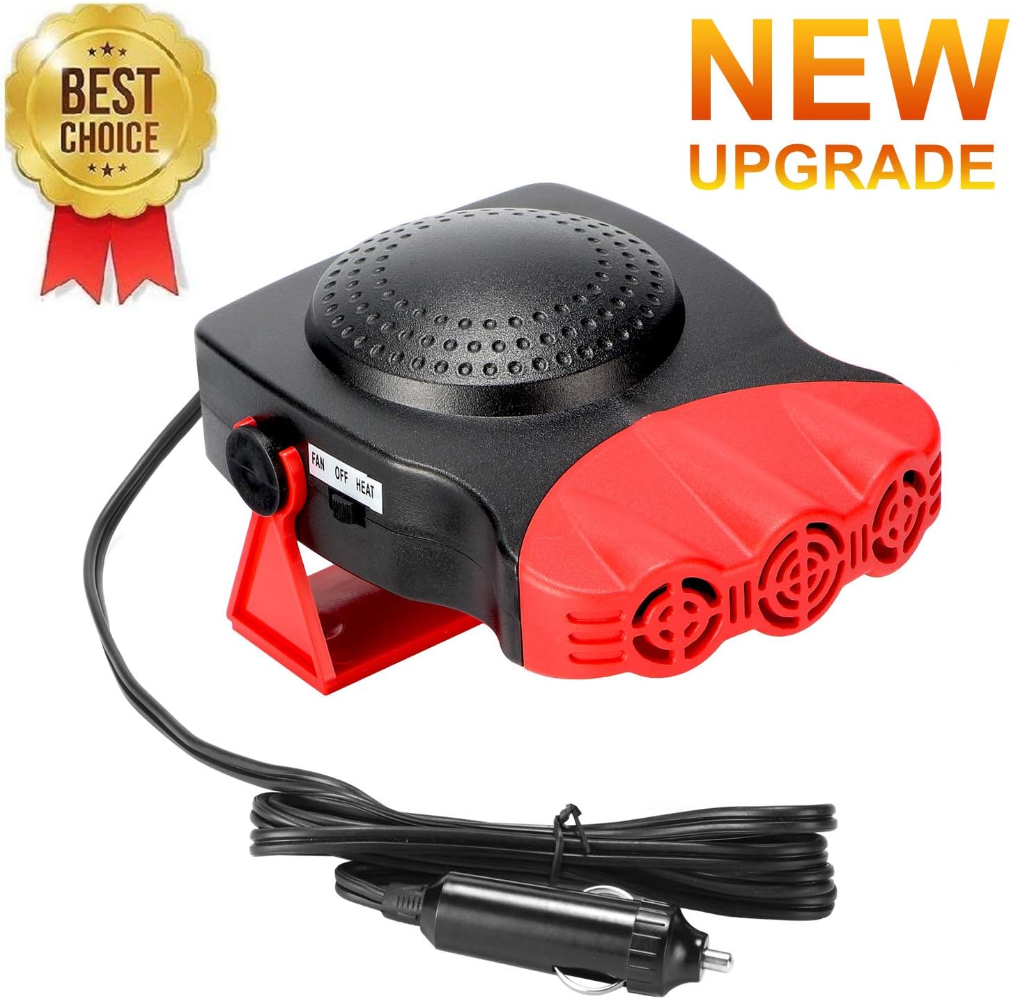 Car Heater Defogger Fan 12V 150W, 3-Outlet Plug in Cigarette Lighter Portable Windscreen Fan Car Heater and Cooling Fan for Fast Heating Defrost Defogger