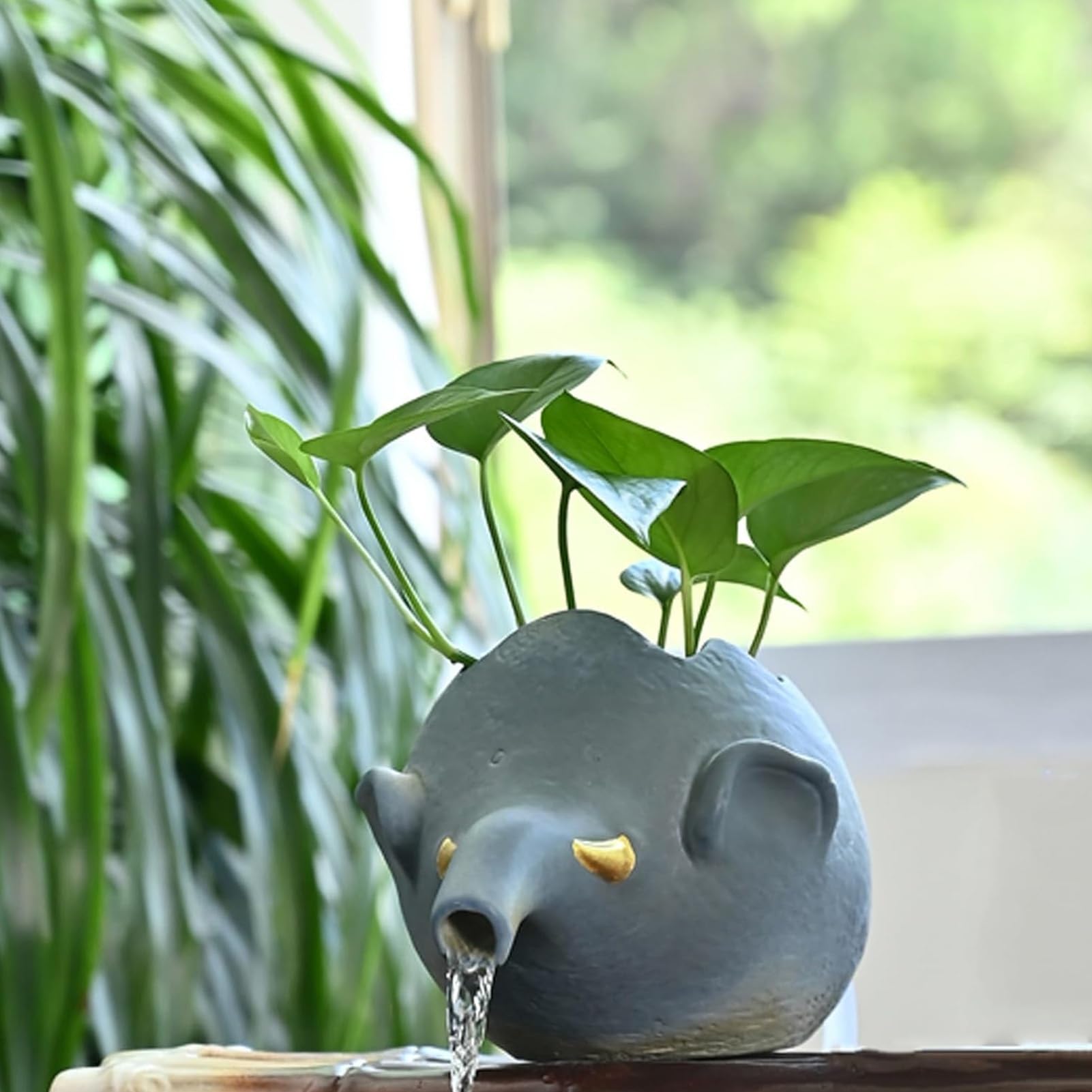 Odpieniacze do Oczek Wodnych, Fontanny do Stawu Dla Zwierząt, Małych Stawów Fontanny, Ceramiczna Doniczka DIY, Ozdoba Na Balkon, Dziedziniec, Patio I do Domowego Biura(Blue)