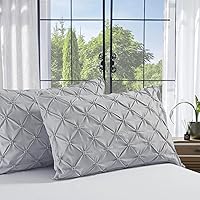 Vista 11 de Vaulia Fundas de almohada decorativas de microfibra ligera, diseño plisado, tamaño estándar (20 x 26), color blanco, paquete de 2