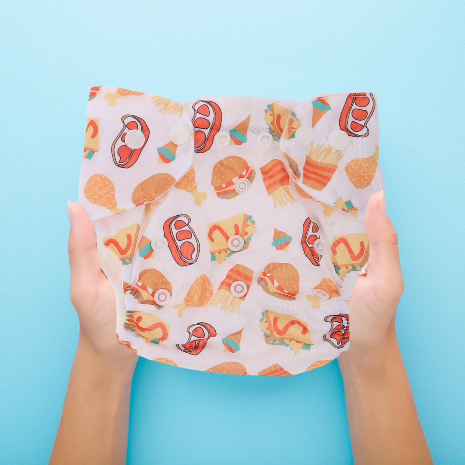 Pañales Reutilizables para Ñiño con Broches Ajustables, 6 Piezas Estampadas de Dibujos Animados, Absorbentes y Lavables, Pantalones de Entrenamiento para Ir al Baño, Talla