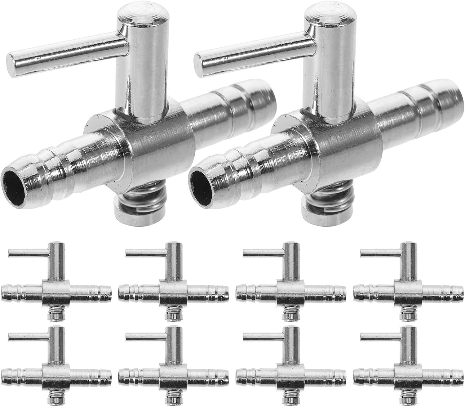 10pcs Stainless Steel Aquarium Air Valve with Adjustable Airflow and Firm Construction, Single Way Pump Accessory for Fish Tank Oxygen Control and Air Pump Regulation
