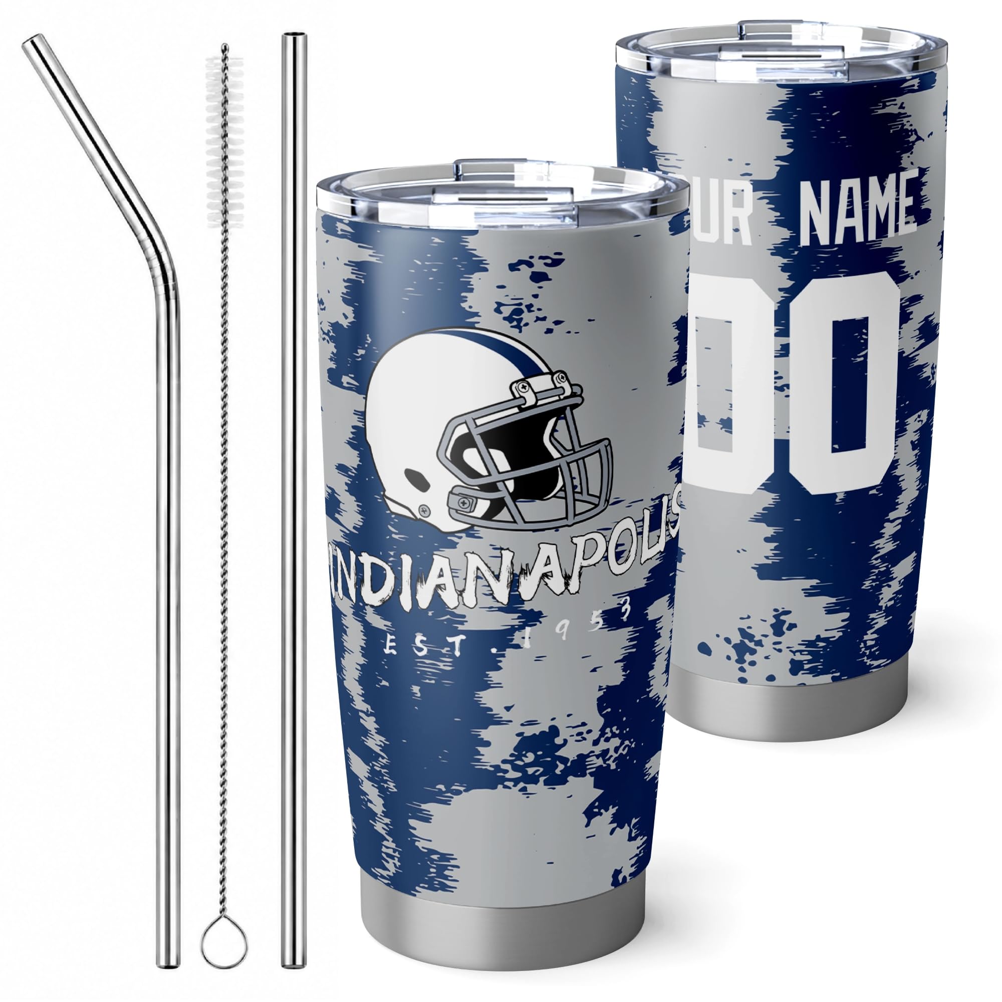 ANTKING Indianapolis Tumbler 20oz Travel Mug Custom Number Name Gifts