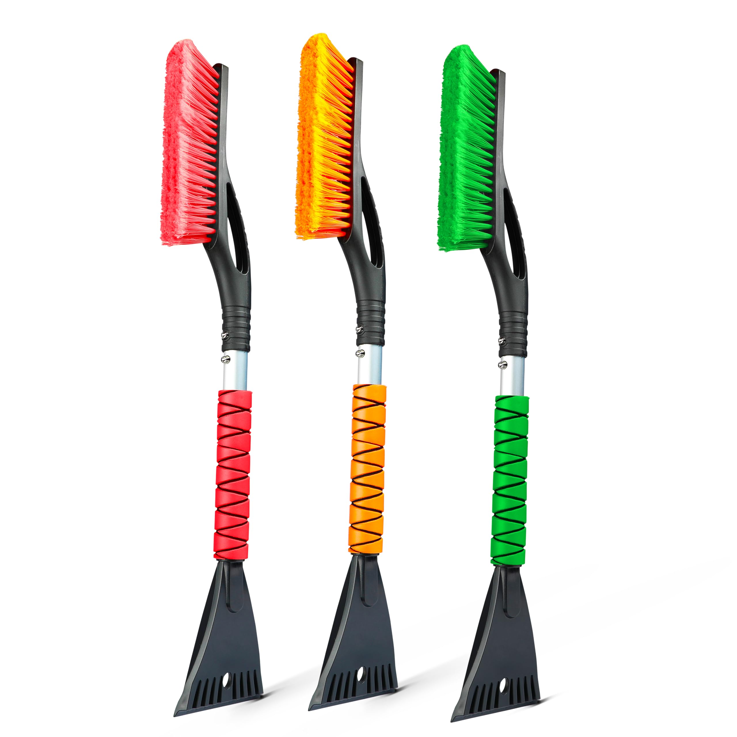 EcoNour Brosse à Neige en Aluminium de 68,6 cm avec grattoirs à Glace pour Pare-Brise et fenêtre de Voiture | Grattoir à Neige et Brosse avec poignée Ergonomique en Mousse – Accessoires d'hiver
