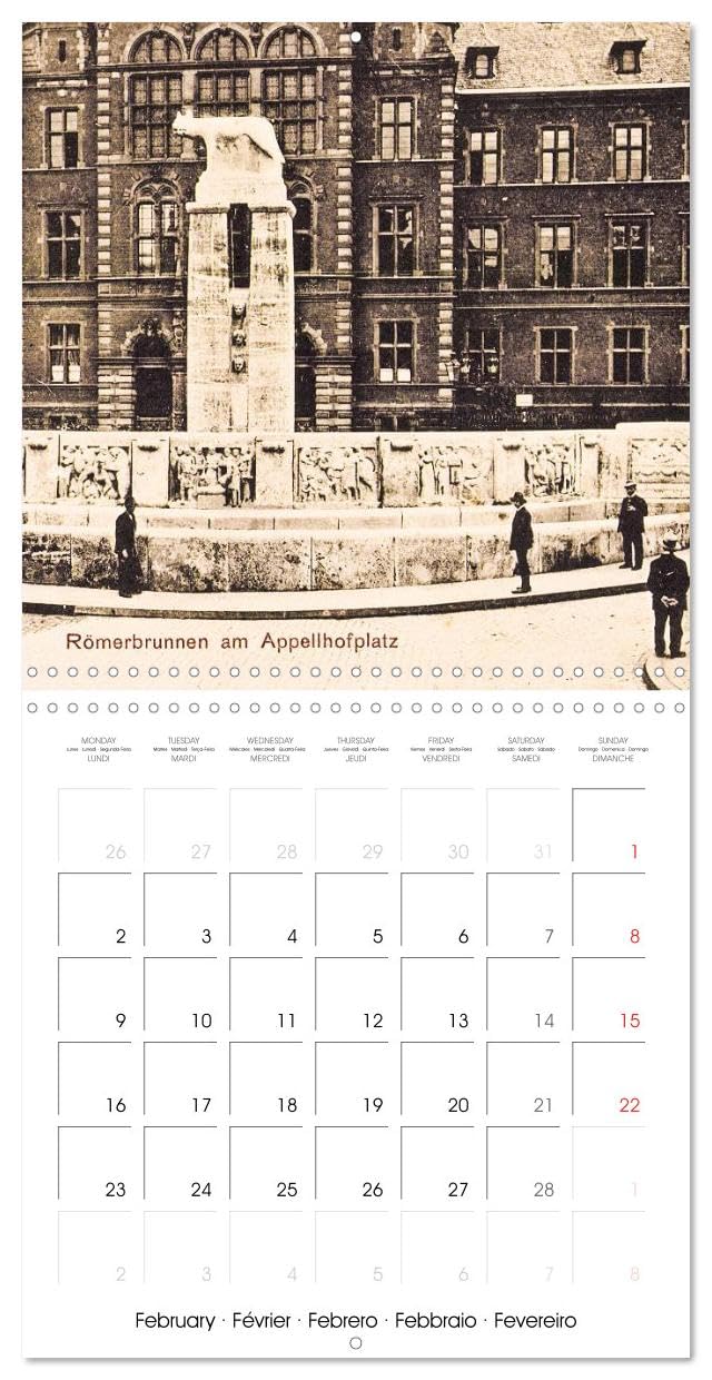 Cologne autrefois : Cartes postales historiques de la ville (Calendrier mural carré 2026 30x30 cm) Calendrier double avec une page pour vos prises de notes: Cologne : Tradition et histoire de la ville