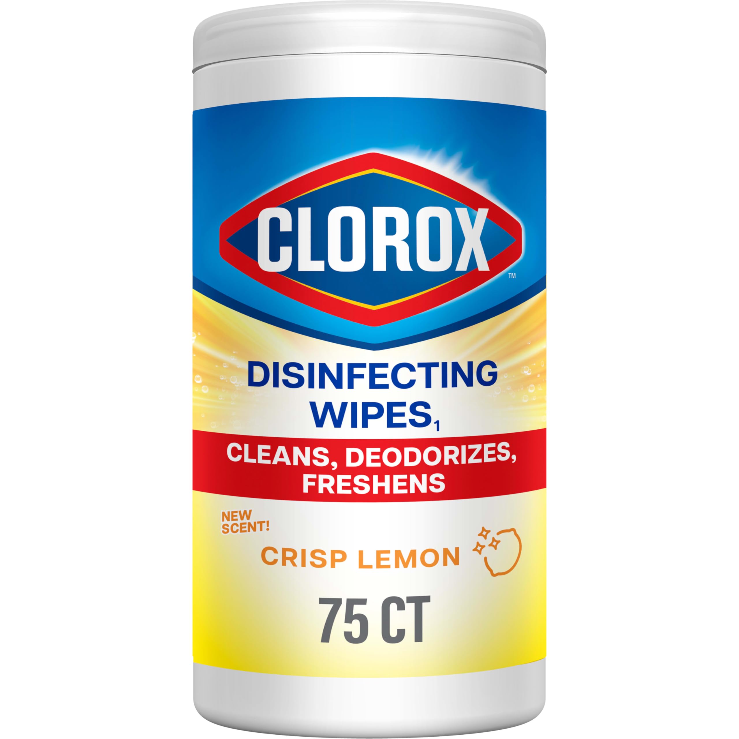 Clorox Disinfecting Wipes ,Crisp Lemon, 75 Wipes (Item Packing May Vary)