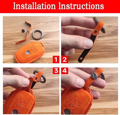 Miniatura 4 de QKSD Funda para llavero BMW para BMW 2 3 4 5 7 Series X3 X5 X1 X2 X4 X6 M3 M4 M5 M8 Z4 llavero funda de llavero de cuero accesorios de cuero funda