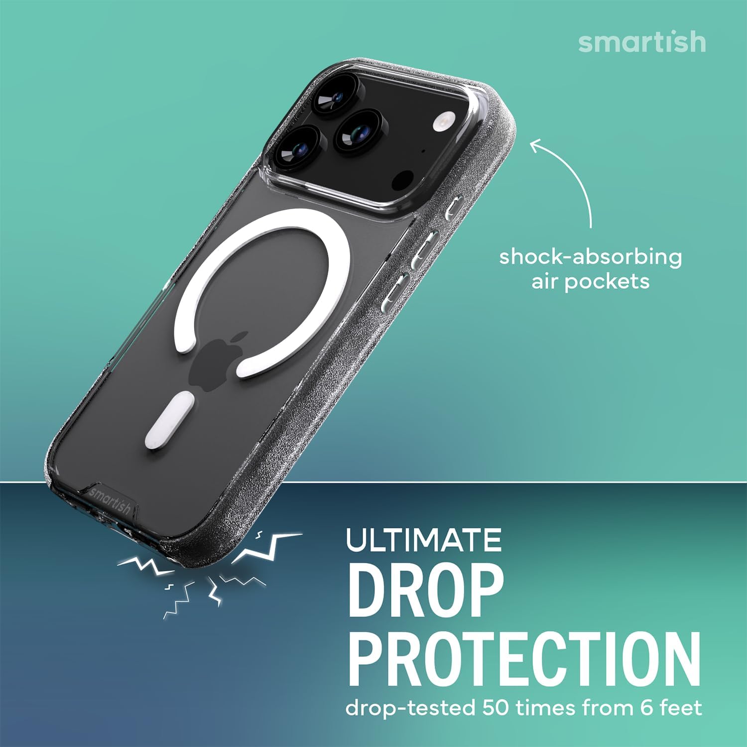 Smartish® iPhone 17 Pro MagSafe Clear Case + Screen Protector - Magnetic Slim Case - Anti-Yellow Thin Grip Cover + 2-Pack Tempered Glass Screen Protectors for Apple iPhone 17 Pro - Clearly Clear