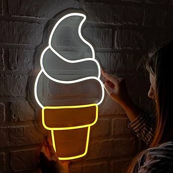 Amazon | アイスクリームネオンサイン アクリルボード付き USB電源