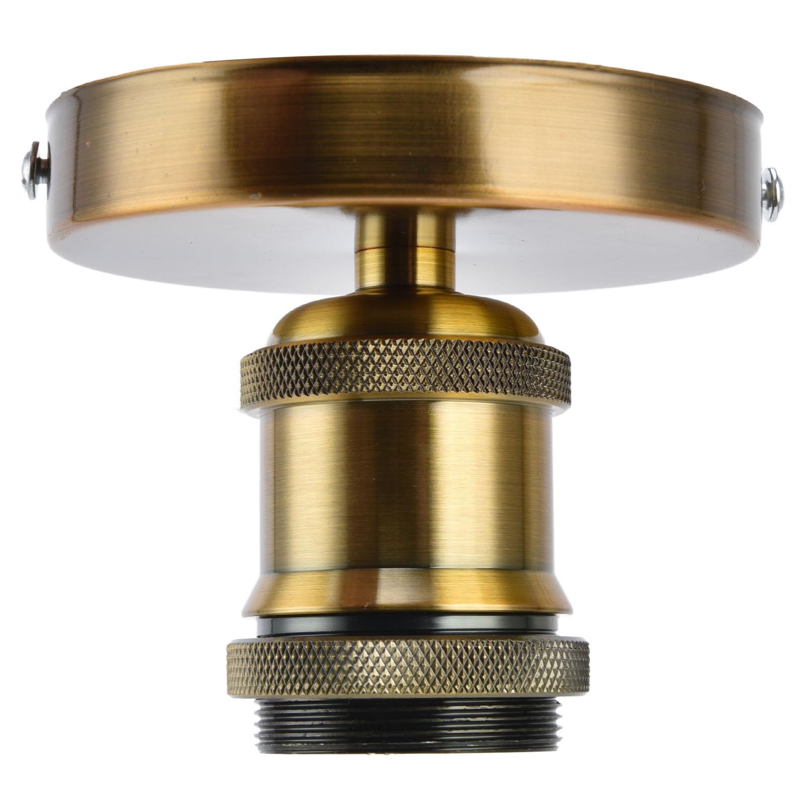 Vintage E26 E27 Lamp Socket Ceiling Lamp Holder with Accessories for Kitchen, Bedroom, Living Room 100-240V (golden patina)
