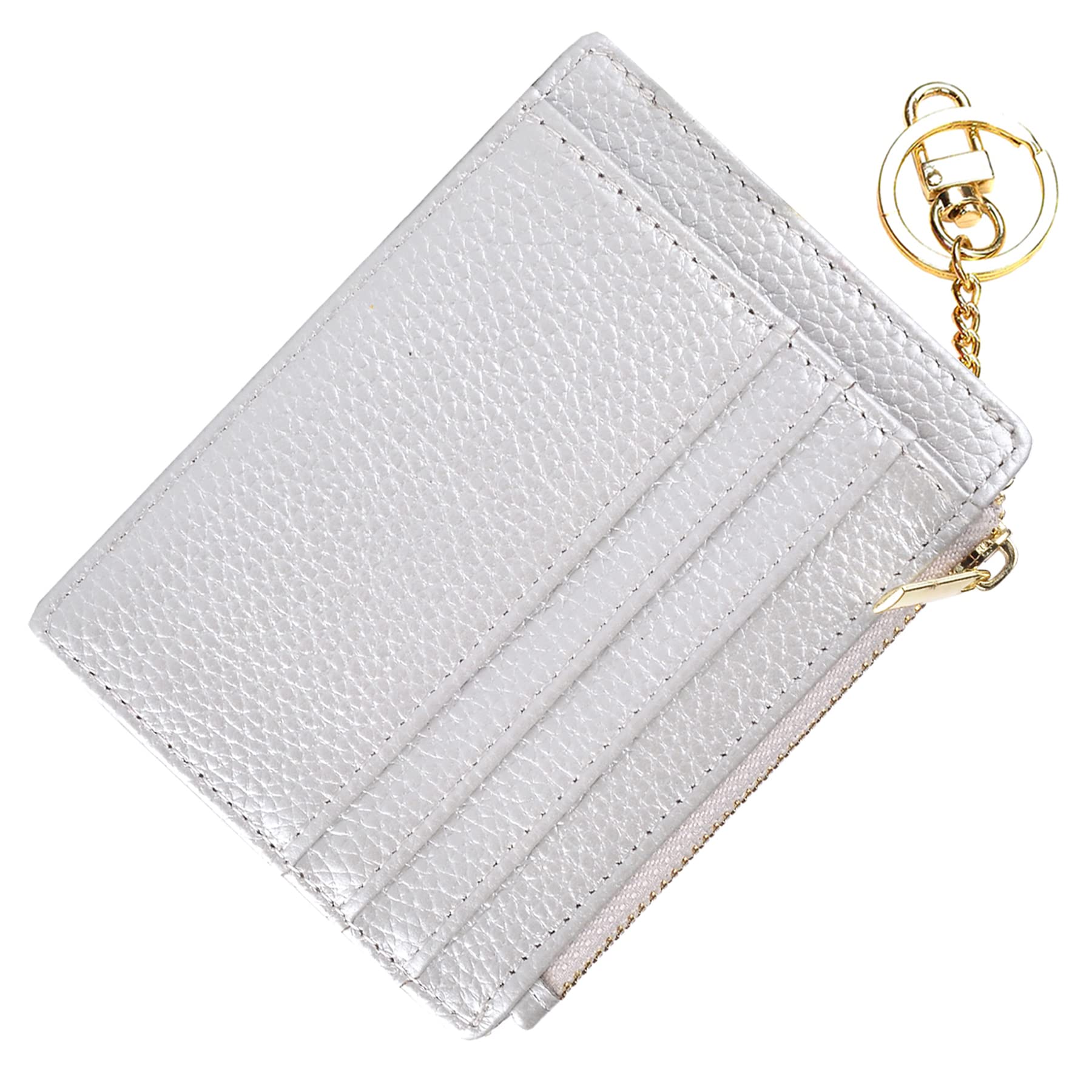 woogwinSlim RFID Credit Card Holder for Women Mini Front Pocket Wallet Purse With Keychain