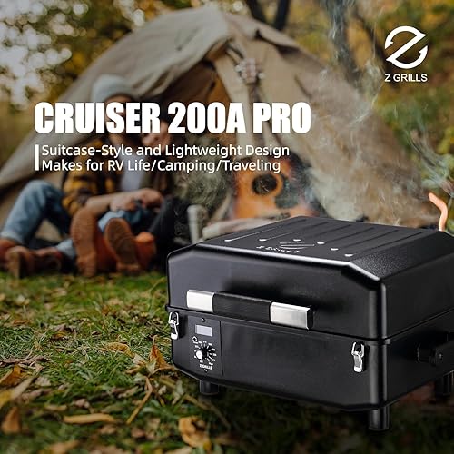 Miniatura 9 de Z GRILLS ZPG-200A - Parrilla portátil de pellets de madera y ahumador 8 en 1, sistema de control digital, 202 pies cuadrados en negro