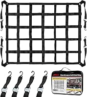 Autofonder Heavy Duty 42x50" Adjustable Truck Bed Cargo Net with S-Hooks - Secure Pickup, SUV, Trailer Loads