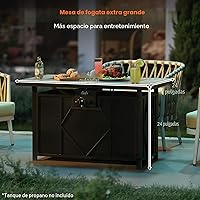 Vista 4 de BALI OUTDOORS - Mesa rectangular de gas propano para hoguera (42 pulgadas, 60.000 BTU)