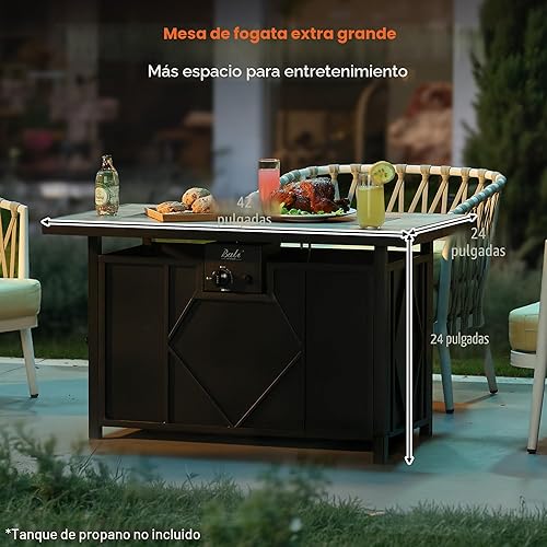 Miniatura 4 de BALI OUTDOORS - Mesa rectangular de gas propano para hoguera (42 pulgadas, 60.000 BTU)