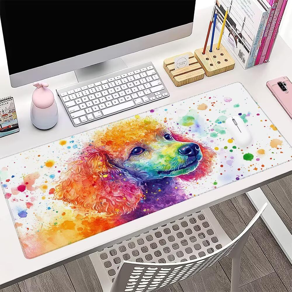 Alfombrilla de Mouse para Juegos, Colore, XXL, Antideslizante, Impermeable, Diseño de Cane, Extendido, Grande, 1200x600x3mm, para PC, Laptop, Ufficio, Famiglia d-113