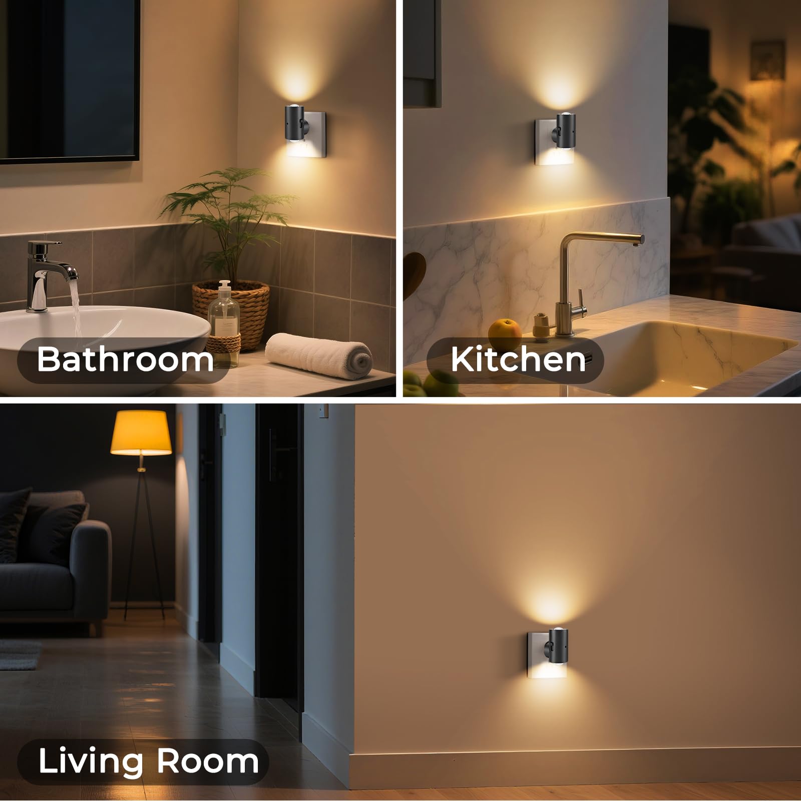 TSEXES LED Night Lights Plug into Wall Dimmable Plug in Night Light Dusk to Dawn 0-200LM Bright Nightlight — view 5