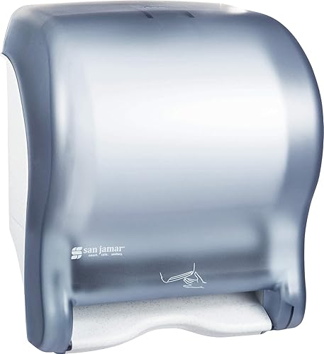 Miniatura 6 de San Jamar Dispensador electrónico de toallas de papel para dispensación automática de toallas manos libres en baños, Smart Essence Classic, azul
