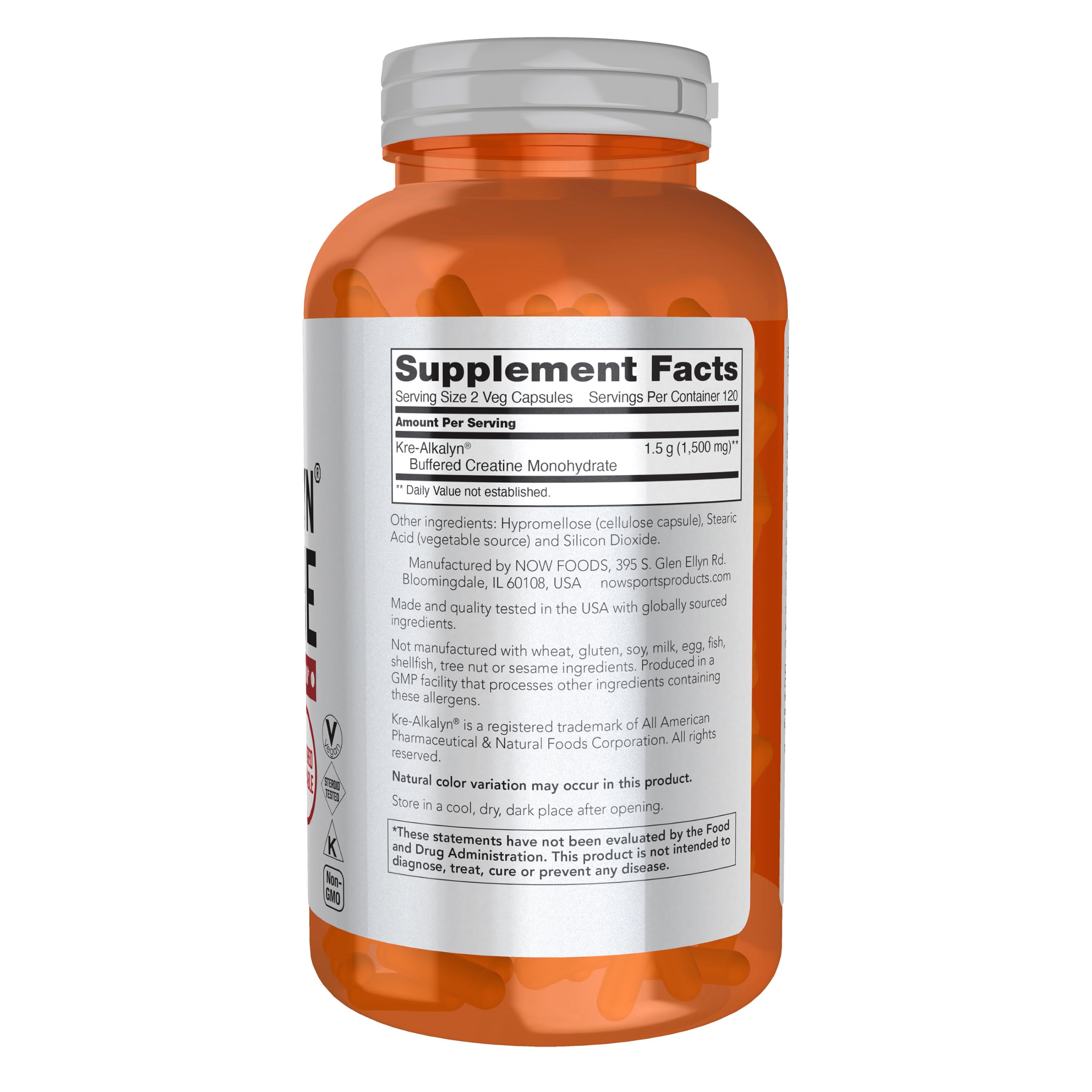 NOW Sports, Kre-Alkalyn PH Buffered Creatine 750 mg, Muscle Fuel*, 240 Caps — Amazon image 2