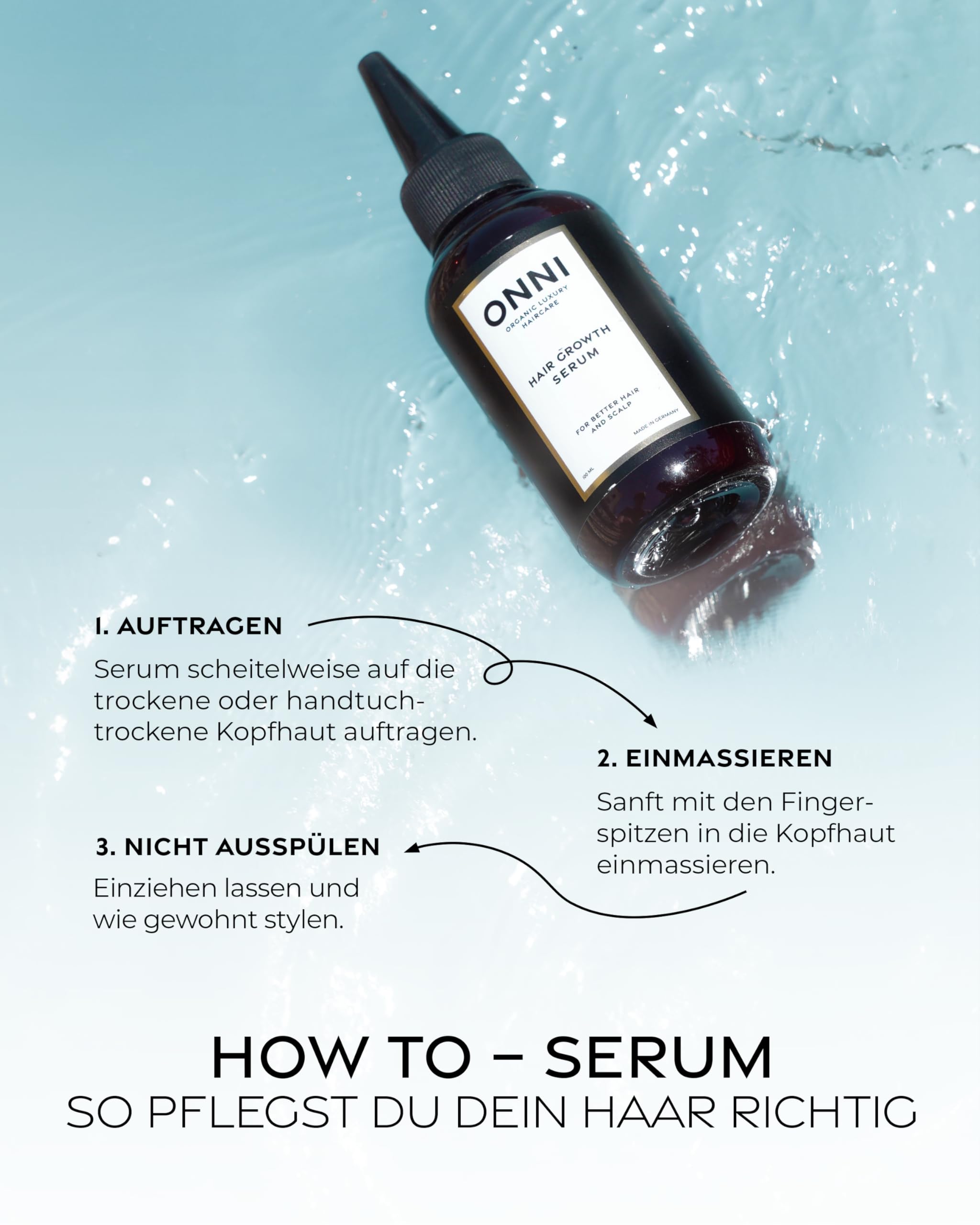 ONNI – Haarserum Haarwachstum 200ml Größe – Haarpflege mit Follicusan & Koffein – Hair Growth Serum Haar & Kopfhaut – stärkt Haarwurzel & unterstützt Haarstruktur – silikon-, paraben- & sulfatfrei