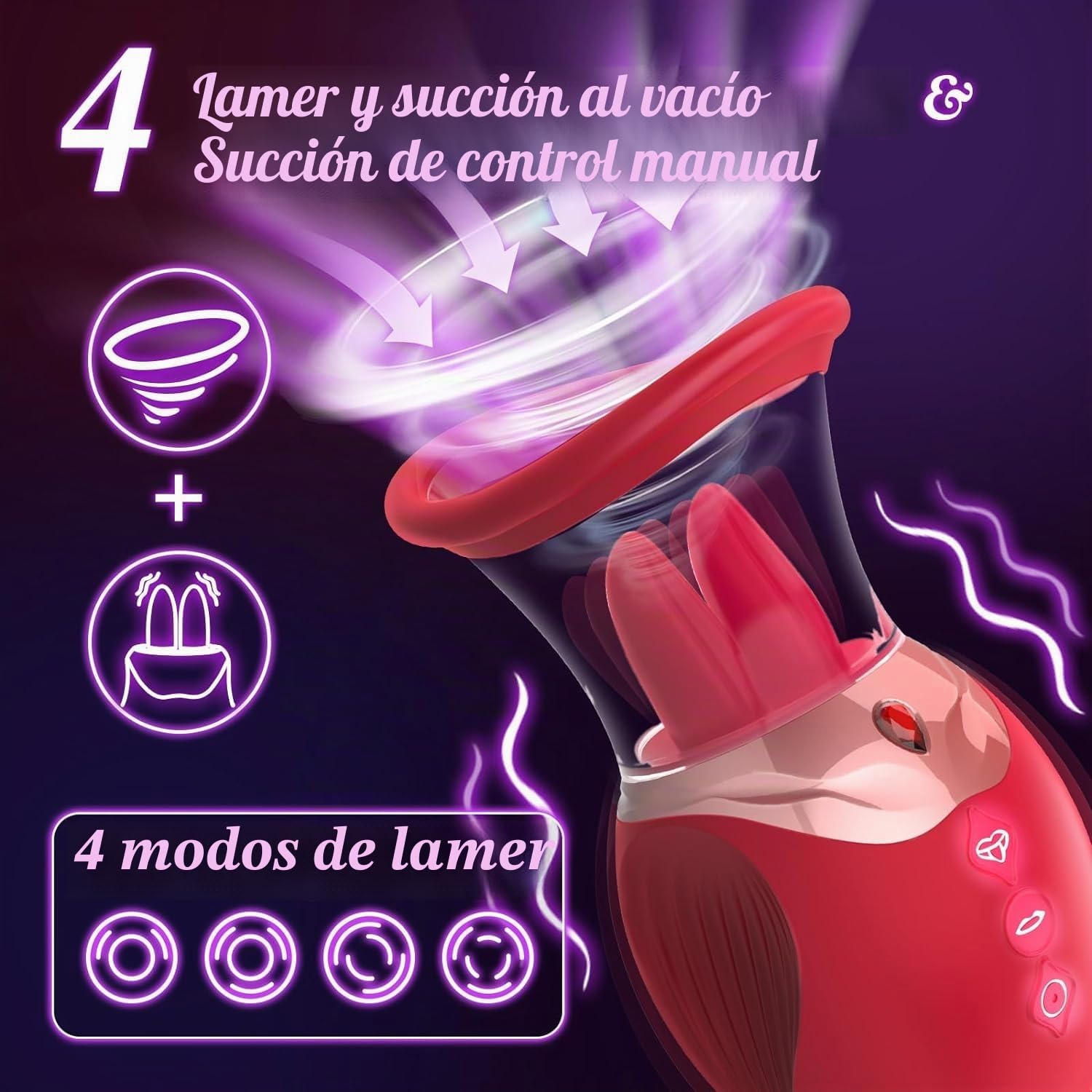 Vibrador De Succión De Clítoris Al Vacío con 4 Modos De Vibración De Succión Y Lamiendo, Masajeador De Pezones, Estimulador De Punto G para Mujeres, Parejas, Juguetes Sexuales,C
