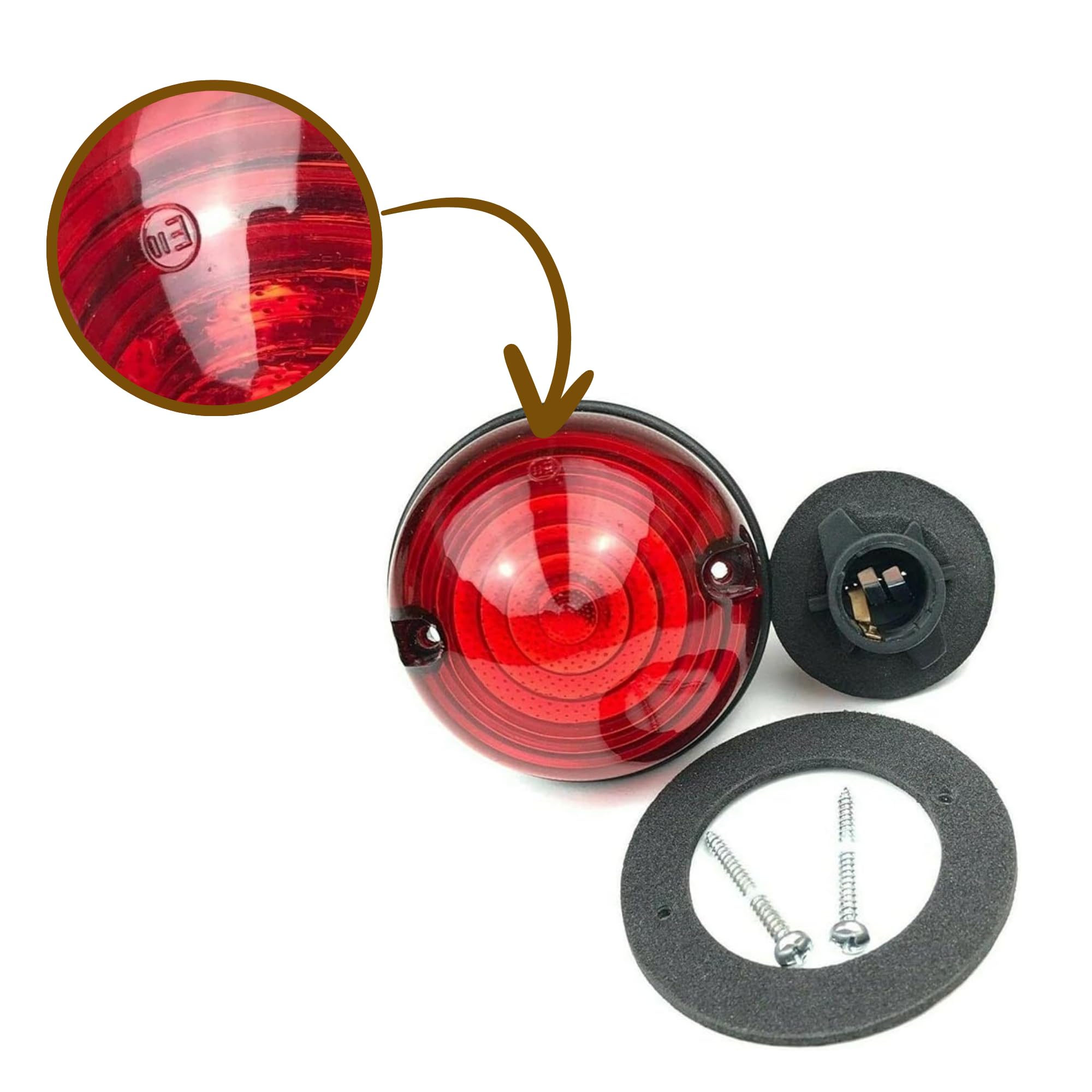 Lampada posteriore di freno compatibile con Land Rover Defender 90 110 130 (1994+) Telaio Nº MA940005+ - OEM AMR6516 XFD100100 - Lente rossa