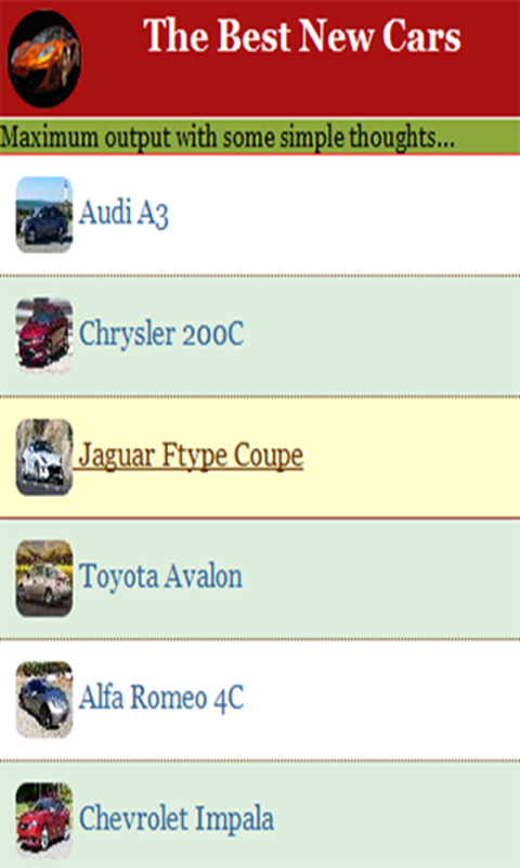 The Best New Cars - App on Amazon Appstore