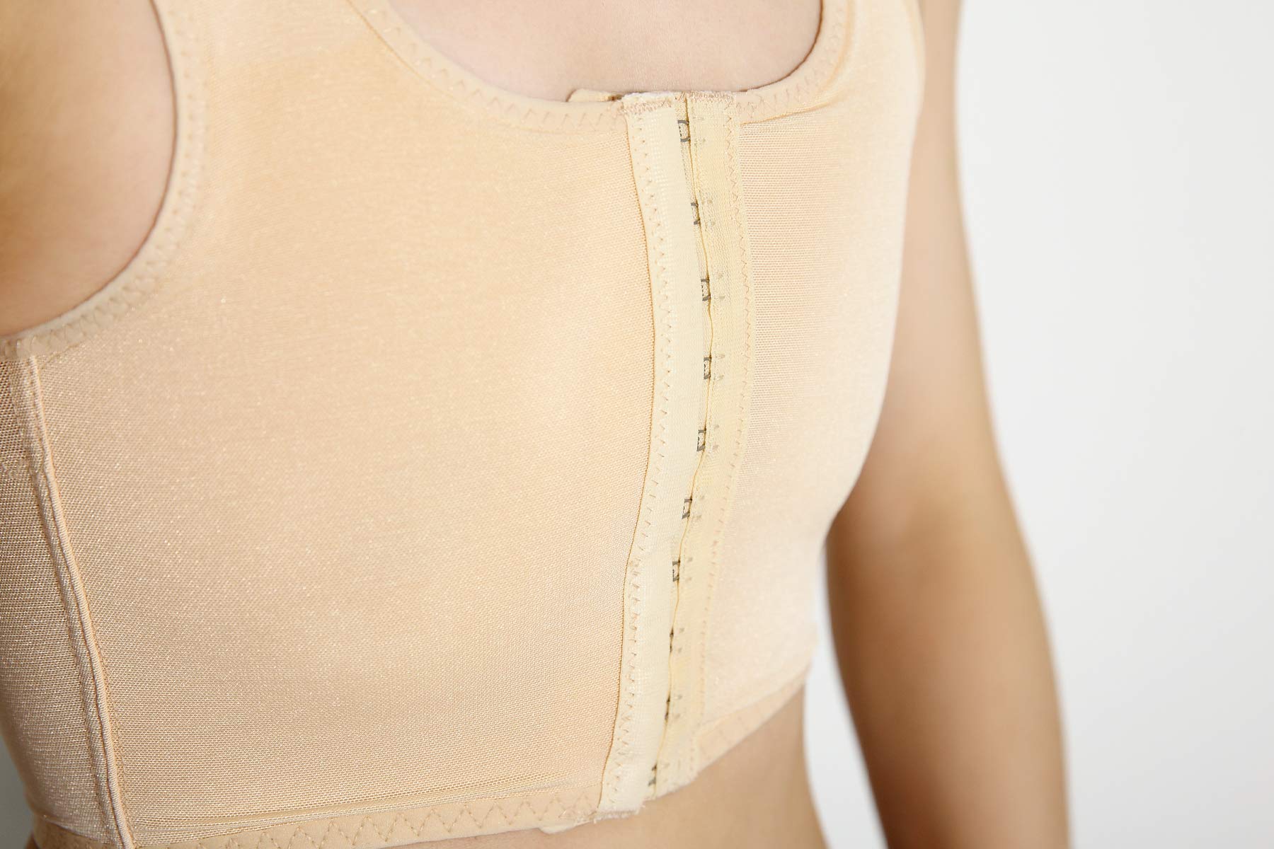 BaronHong Middle Zip Up Elastic Chest Binder Corsetto Short Canotta per Tomboy Trans Lesbian