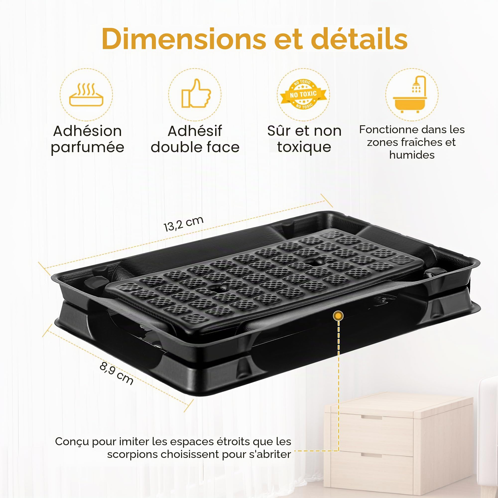 Qualirey Lot de 18 pièges à colle Scorpion, adhésif double face puissant