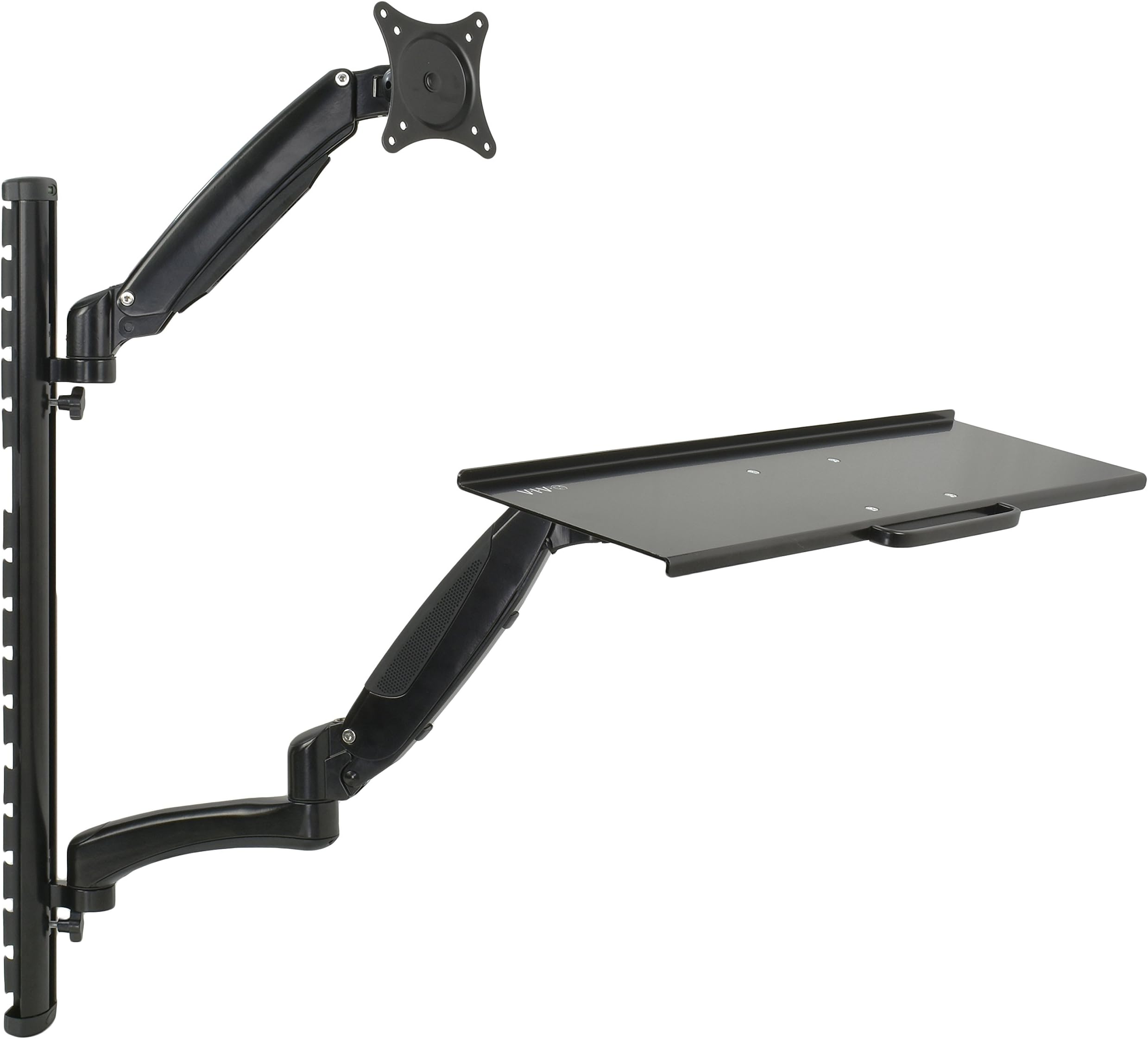 VIVO Black Sit-Stand Wall Mount Counterbalance Height Adjustable Monitor and Keyboard Workstation for Screens up to 27 inches STAND-SIT1K…